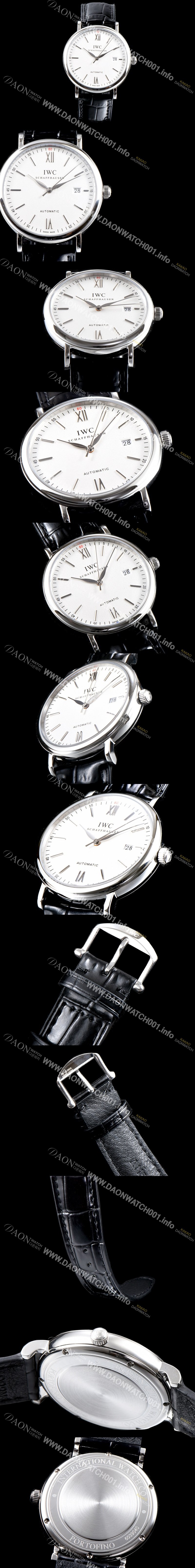 미러급 아이더블유씨 남성용 포르토피노 IW356501 오토매틱 센트럴 해킹 세컨즈 실버 다이얼 오토매틱 무브먼트 IWC0100 Ⅳ