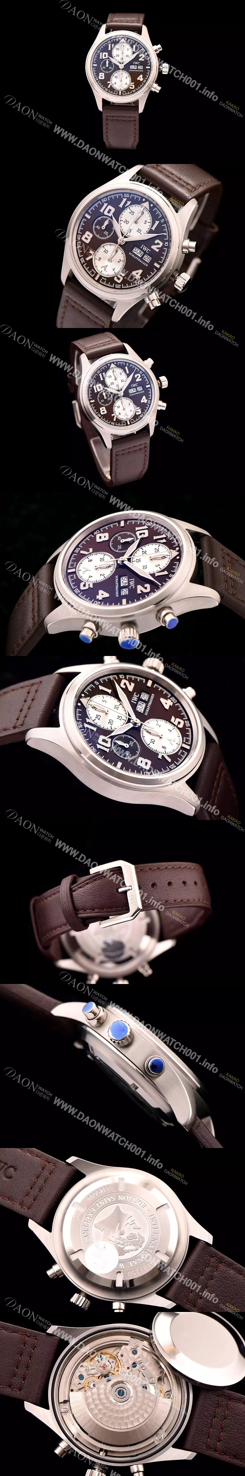 미러급 아이더블유씨 남성용 파일럿 크로노 생땍쥐베리 브라운다이얼 IWC0404 Ⅳ