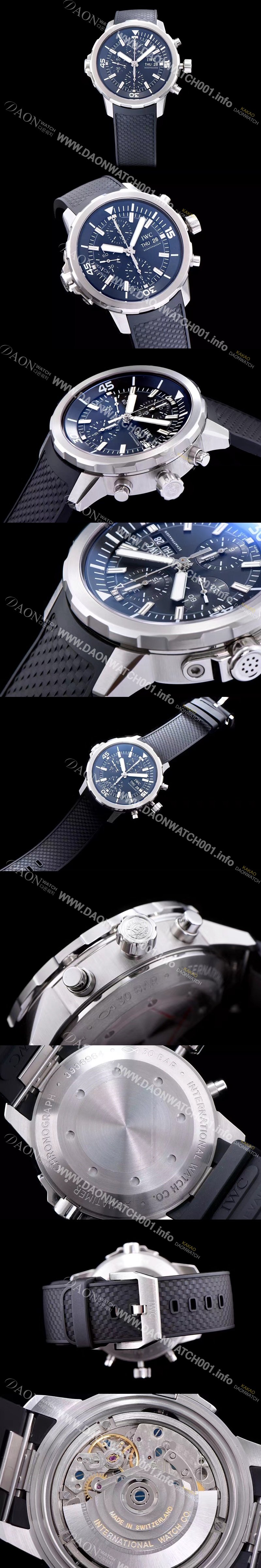 미러급 아이더블유씨 남성용 아쿠아타이머 크로노그래프 V6F 1:1 베스트 에디션 블랙 다이얼 IWC0200 Ⅳ