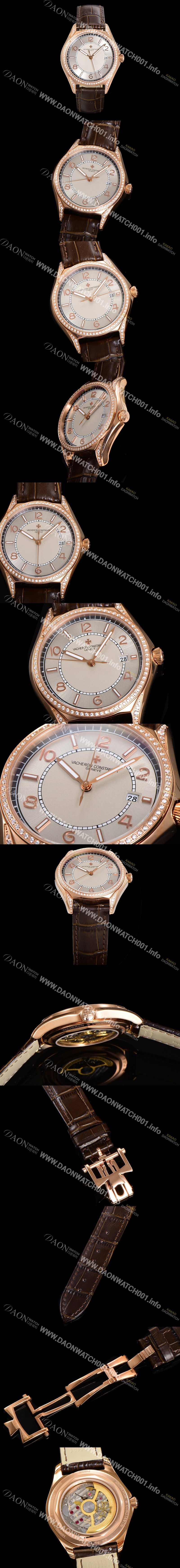 미러급 바쉐론 콘스탄틴 남성용 피프티식스 Ref.4600E 오토매틱 1326 타입 18K 로즈골드 40mm 보석/큐빅 가죽줄 그레이 다이얼 vac1150 Ⅳ