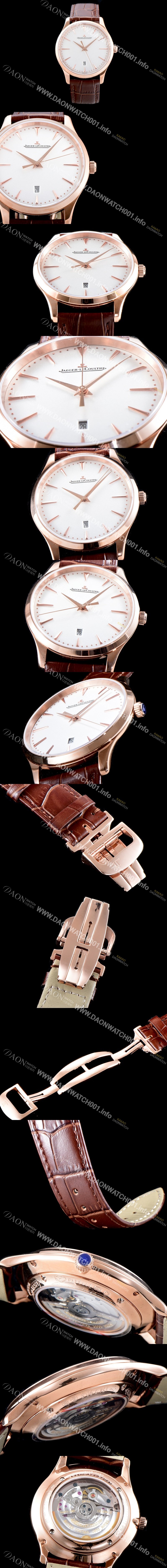 미러급 예거르꿀뜨르 남성용 마스터 울트라 씬 데이트 1282510 18k 로즈골드 에그쉘 베이지 다이얼 오토매틱 무브먼트 JAG0401 Ⅳ