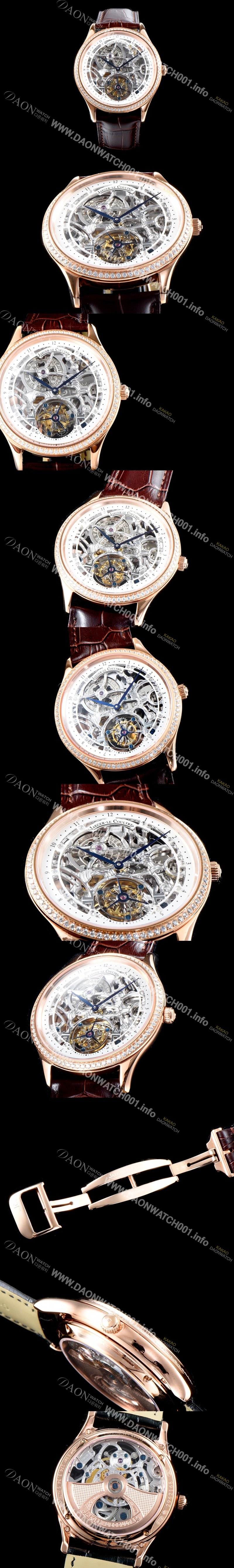 미러급 예거르쿨트르 남성용 신형 마스터 그랜드 투어빌론 18K 로즈골드 케이스 1:1 수공 맞물림 형식의 쥬얼라인 화이트&실버 스켈레톤 다이얼 투어빌론 무브먼트 JAG0404 Ⅳ