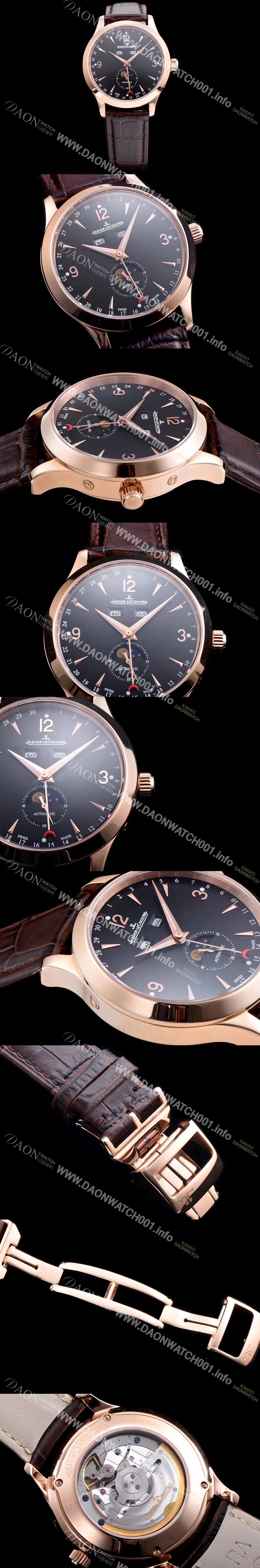 미러급 예거르꿀뜨르 남성용 마스터 캘린더 1552520모델 씬 문페이즈 블랙다이얼 아플리케 인덱스 오토매틱 무브먼 JAG4203 Ⅳ