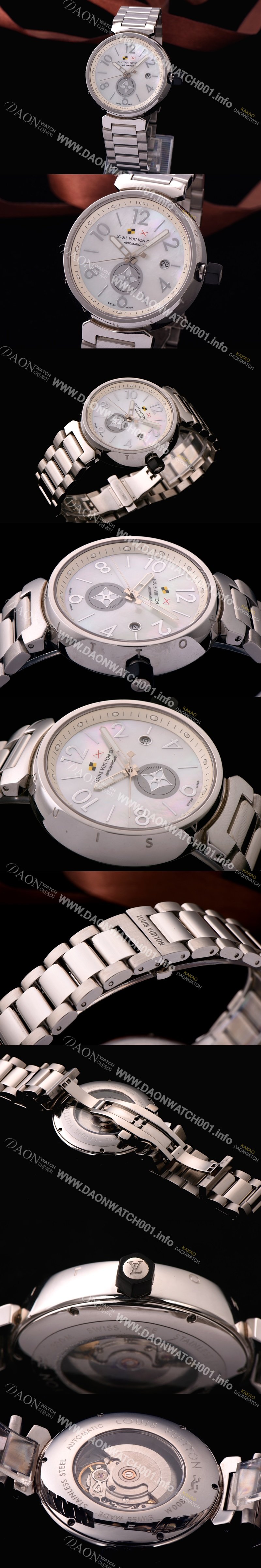 미러급 루이비통 남성용 자개 무늬 화이트 다이얼 탕부르 LOU4210 Ⅳ