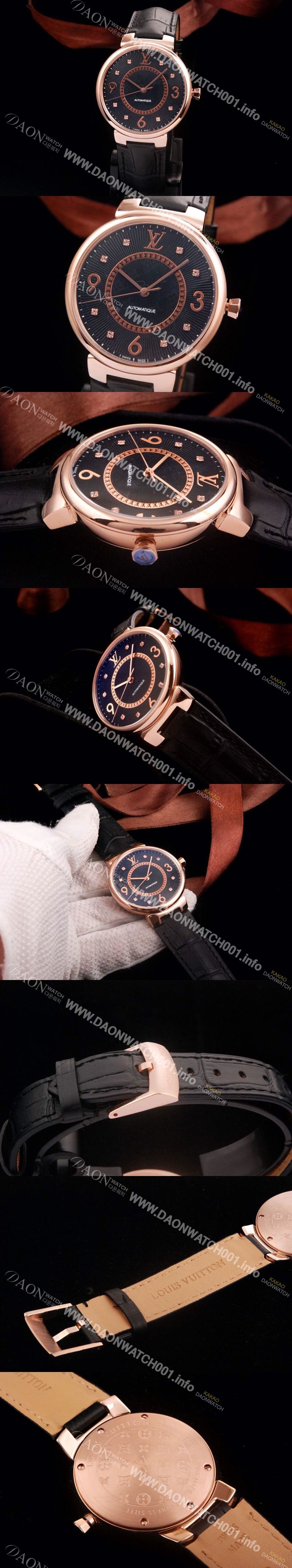 미러급 루이비통 남성용 브라운 다이얼 탕부르 모노그램 Quartz Movement LOU4212 Ⅳ