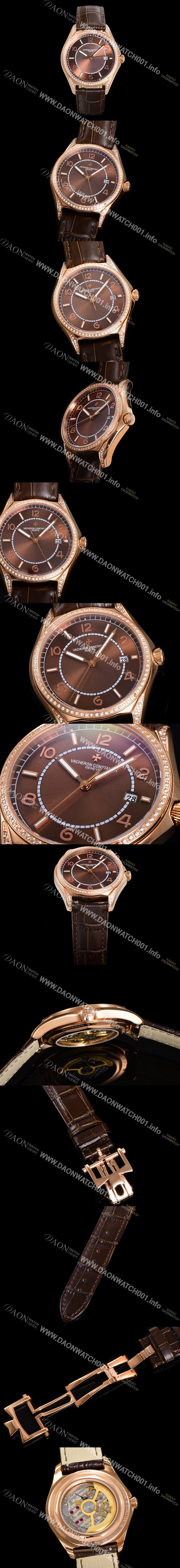 미러급 바쉐론 콘스탄틴 남성용 피프티식스 Ref.4600E 오토매틱 1326 타입 18K 로즈골드 40mm 보석/큐빅 가죽줄 브라운 다이얼 vac1151 Ⅳ