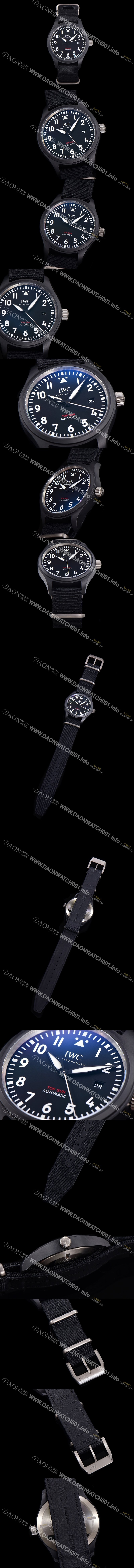 미러급 아이더블유씨 남성용 파일럿 IW326906 마크 탑건 에디션 오토매틱 40mm 세라믹재질 나토천/가죽줄 믹스 블랙다이얼 iwc29048 Ⅳ