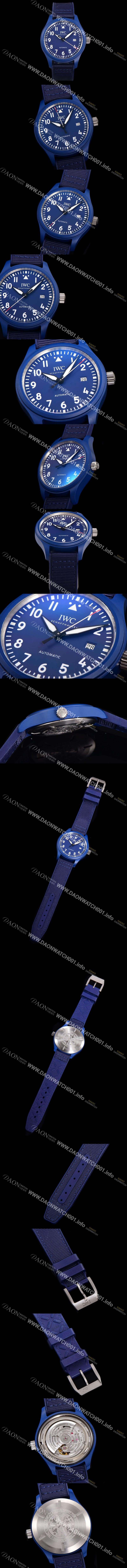 미러급 아이더블유씨남성용 파일럿 IW328101 마크 탑건 에디션 오토매틱 40mm 세라믹재질 나토천/가죽줄 믹스 블루다이얼 iwc48621 Ⅳ