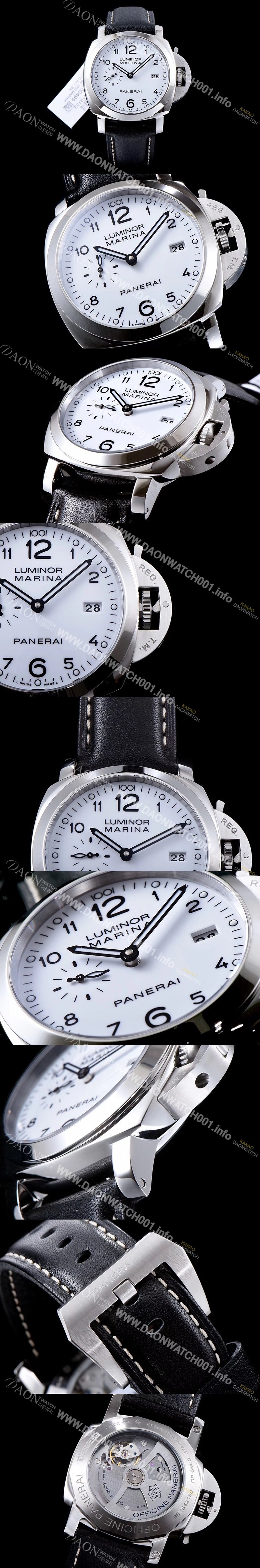 미러급 파네라이 남성용 루미노르 마리나 1950 3Days PAM00499 오토매틱 Cal.P9000 무브먼트 화이트 다이얼 PAN0410 Ⅳ