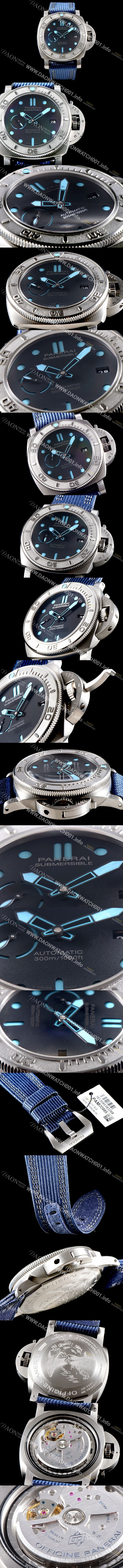 미러급 파네라이 남성용 서브멀시브 마이크 혼 에디션 PAM00985 오토매틱 Cal.P9010 타입 47mm 티타늄 블랙 다이얼 pan5219 Ⅳ