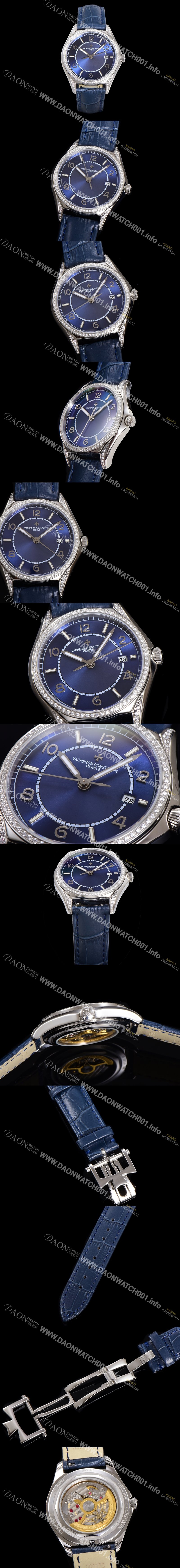 미러급 바쉐론 콘스탄틴 남성용 피프티식스 Ref.4600E 오토매틱 1326 타입 40mm 보석/큐빅 가죽줄 블루 다이얼 vac1148 Ⅳ