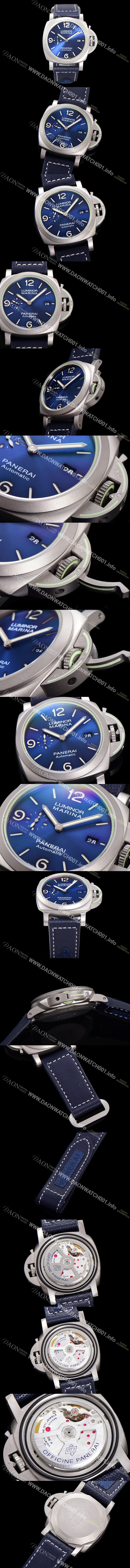 미러급 파네라이 남성용 루미노르 마린나 70주년 한정판 PAM01117 44미리 오토매틱 Cal.P.9010 티타늄 케이스 블루 다이얼 pan5195 Ⅳ