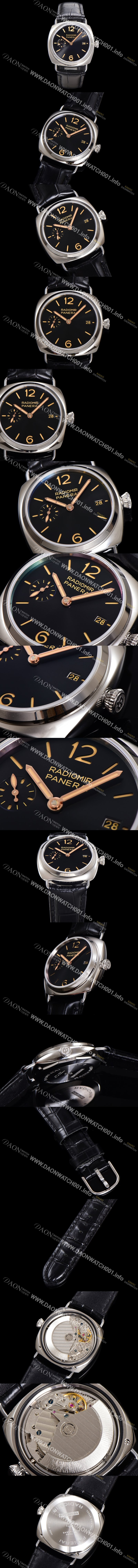 미러급 파네라이 남성용 라디오미르 콰란타 PAM01294 40mm 오토매틱 가죽줄 블랙 다이얼 pan5207 Ⅳ