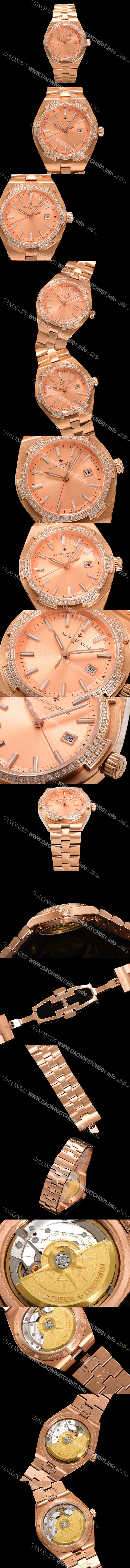 미러급 바쉐런 콘스탄틴 여성용 오버시즈 4605V200R-B968 18K 로즈골드 오토매틱 무브먼트 35mm 샴페인 다이얼 vac1145 Ⅳ