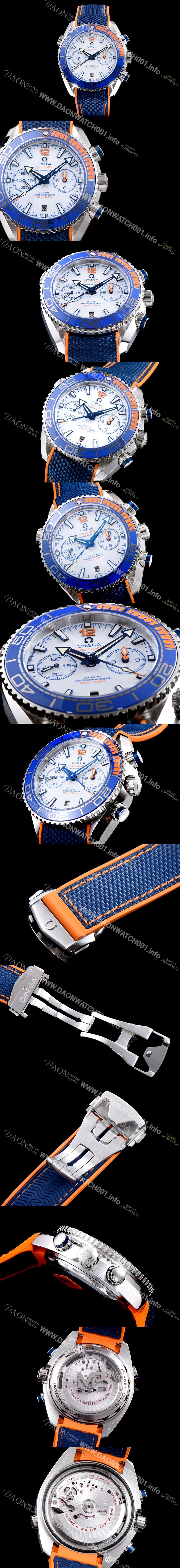 미러급 오메가 남성용 시마스터 플래닛 오션600M 215.32.46.51.04.001 OM사 코-액시얼 마스터 크로노미터 크로노그래프 화이트다이얼 오토매틱 무브먼트 OMG0002 Ⅳ