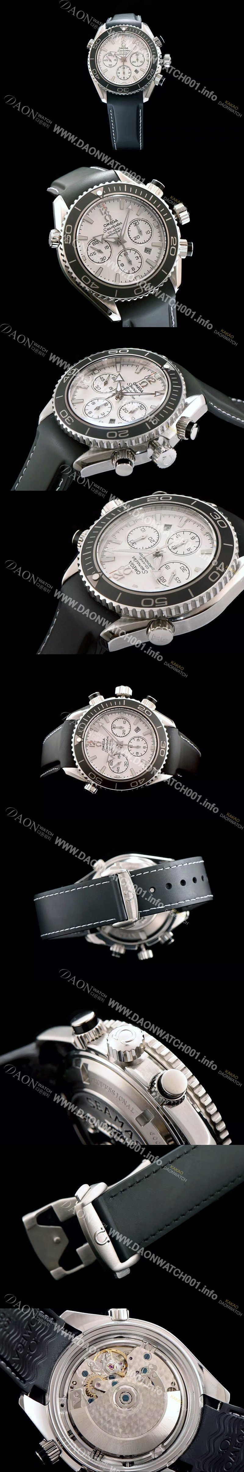 미러급 오메가 남성용 시마스터 코엑시엘 222.32.38.50.01 18k 로즈골드 크로노그래프 화이트 다이얼 오토매틱 무브먼트 OMG00015 Ⅳ