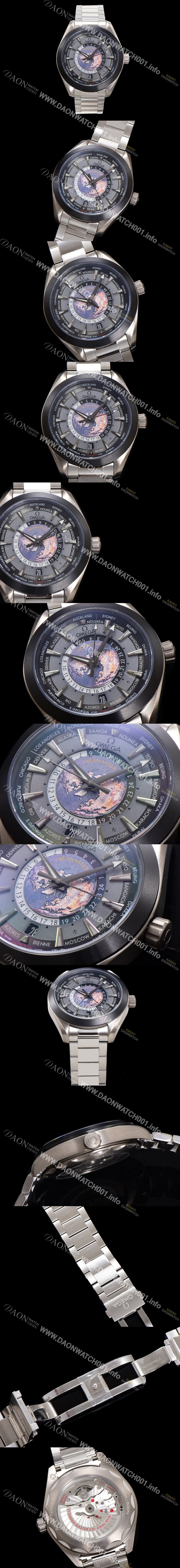 미러급 오메가 남성용 씨마스터 220.92.43.22.99.001 아쿠아테라 150M GMT 월드타이머 43미리 오토매틱 Cal. 8938 타입 메탈줄 그레이 다이얼 omg20242 Ⅳ