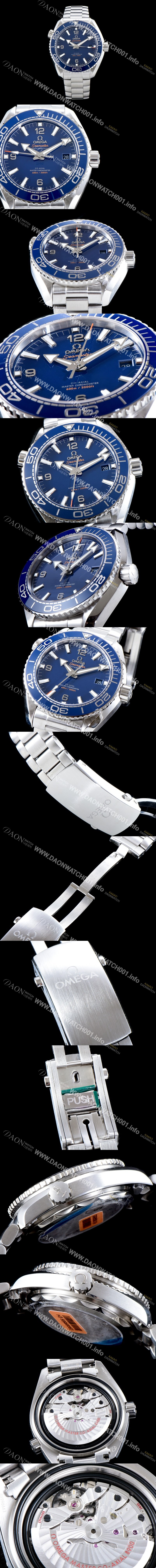 미러급 오메가 남성용 시마스터 플래닛 오션600M 215.30.44.21.03.001 코-액시얼 마스터 크로노미터 블루 다이얼 브레이슬릿 오토매틱 무브먼트 OMG05067 Ⅳ