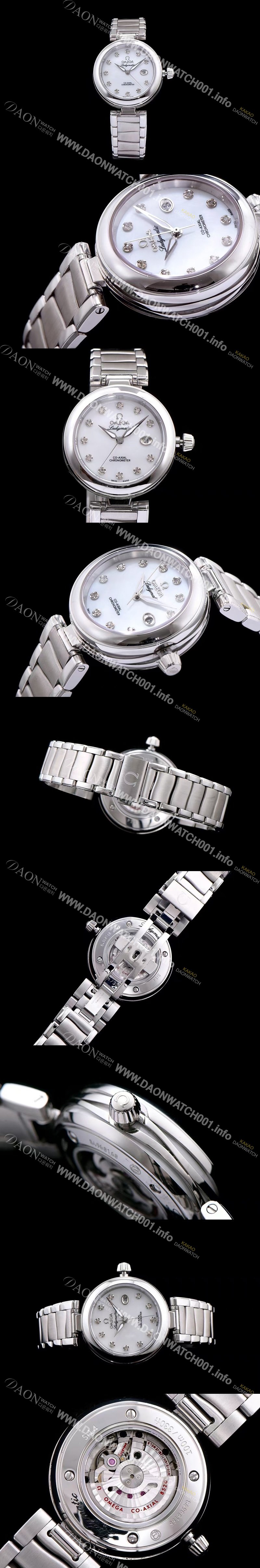 미러급 오메가 여성용 드빌 레이디메틱 신제품!! 425.30.34.20.55.002 화이트 자게 다이얼 쥬얼 다이아몬드 인덱스 브레이슬릿 오토매틱 무브먼트 OMG0030 Ⅳ