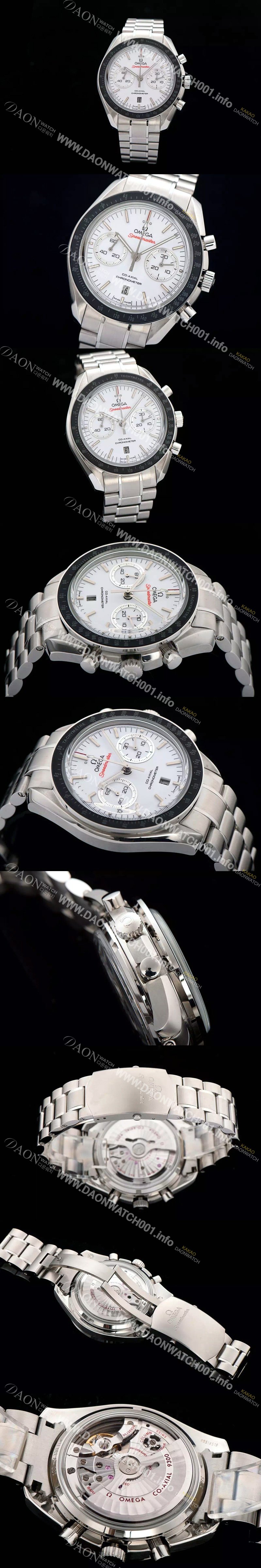 미러급 오메가 남성용 스피드마스터 크로노그래프 화이트 다이얼 블랙베젤 OMG0150 Ⅳ