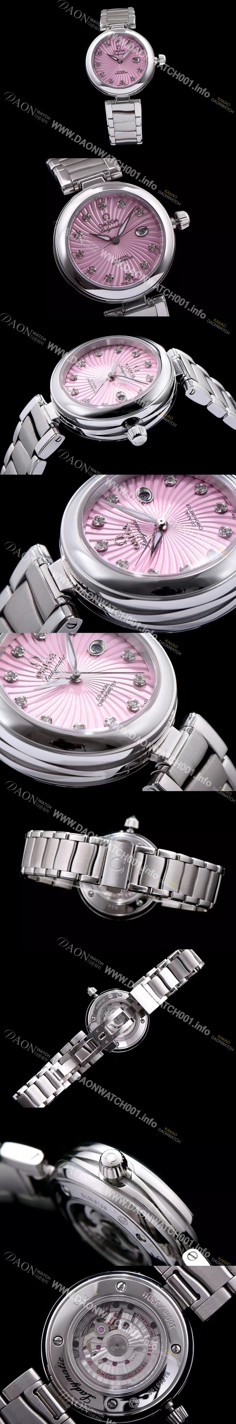 미러급 오메가 여성용 드빌 핑크 다이얼 오토매틱 무브먼트 OMG0344 Ⅳ