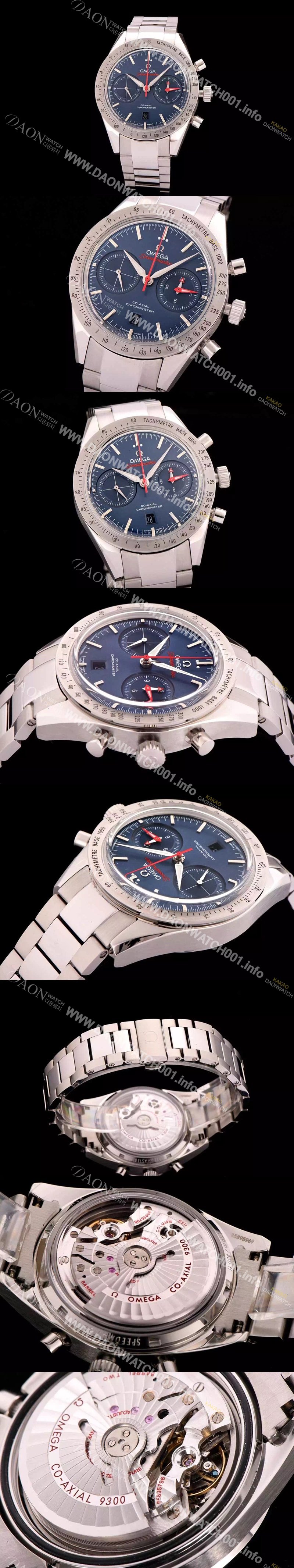 미러급 오메가 남성용 스피드마스터 크로노그래프 블루다이얼 OMG0105 Ⅳ