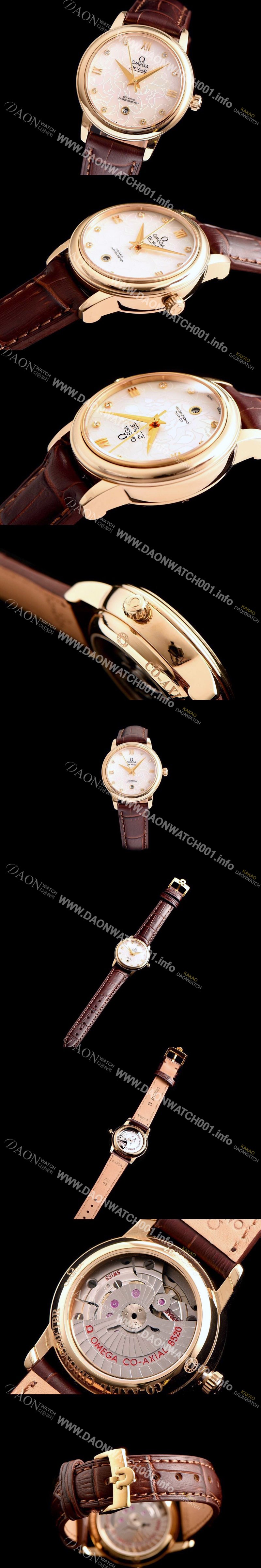 미러급 오메가 여성용 드빌 424.12.33.20.55 18k 옐로골드 자게 화이트 다이얼 오토매틱 무브먼트 OMG0015 Ⅳ