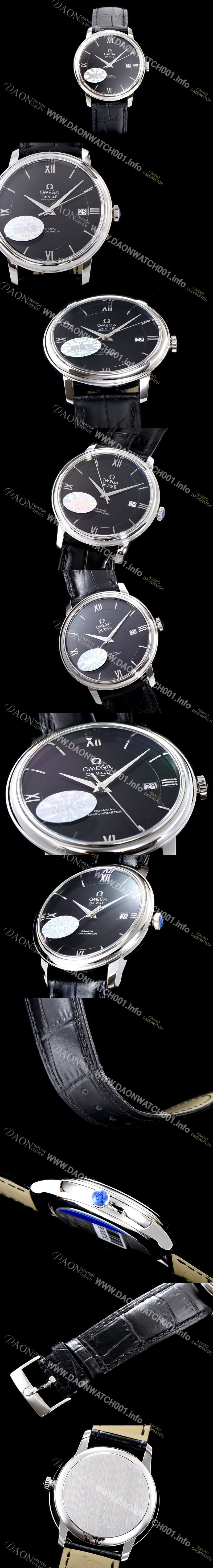 미러급 오메가 남성용 드빌 424.13.40.20.01.001 프레스티지 코-액시얼 블랙 다이얼 오토매틱 무브먼트 OMG0014 Ⅳ