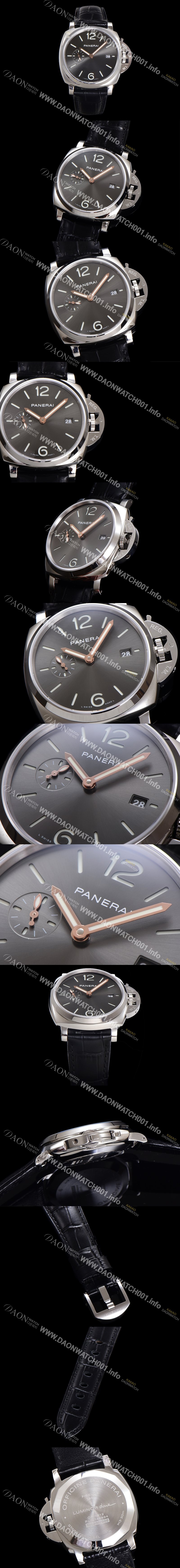 미러급 파네라이 남성용 루미노르 듀 PAM01250 42mm 오토매틱 Cal.P.900 타입 가죽줄 카본 블랙 다이얼 pan5197 Ⅳ