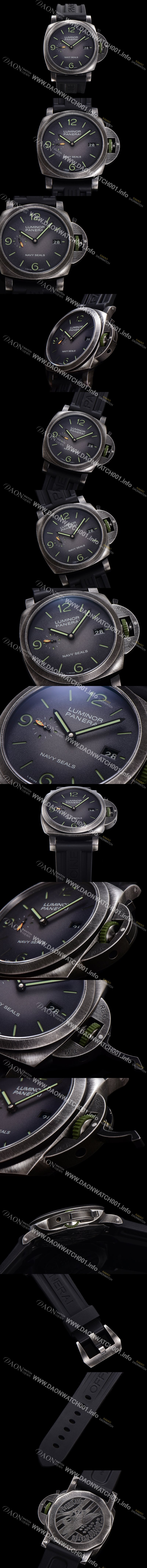 미러급 파네라이 남성용 루미노르 마리나 네이비 씰 PAM01412 44mm 오토매틱 Cal.P.9010 타입 우레탄줄 그레이 다이얼 pan5199 Ⅳ