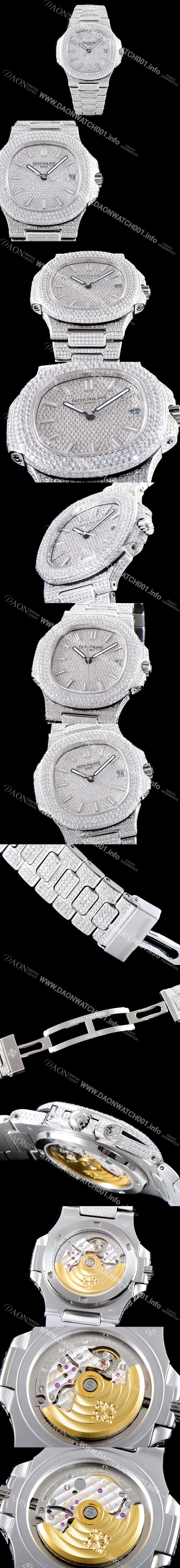 미러급 파텝필립 남성용 파텍필립 5719/10G-010 노틸러스 스위프 세컨즈 럭셔리한 최상급쥬얼 다이아몬드 풀 셋팅 브레이슬릿 Cal.324 S C 오토매틱 무브먼트 PAT0105 Ⅳ