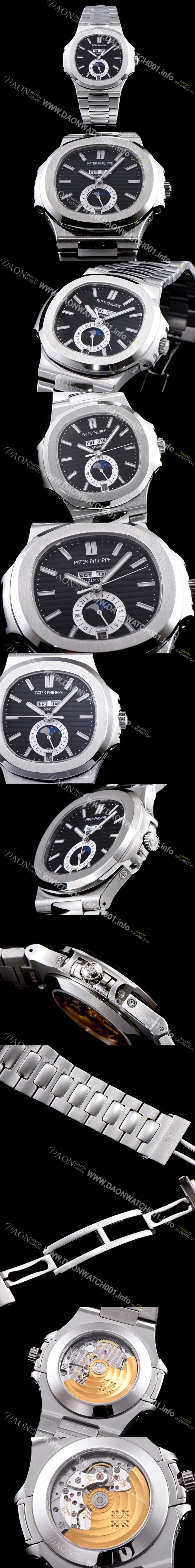 미러급 파텍필립 남성용 노틸러스 블랙 다이얼 오토매틱 무브먼트 PAT0201 Ⅳ