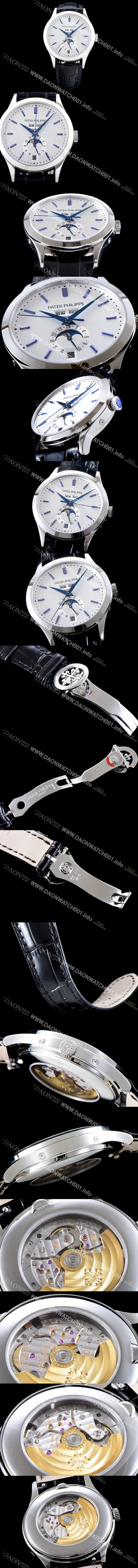 미러급 파텍필립 남성용 신형!!컴플리케이션 5396G-011 에뉴얼 캘린더 데이-데이트 문페이즈 화이트 다이얼 Cal.324 S C 오토매틱 무브먼트 PAT0004 Ⅳ