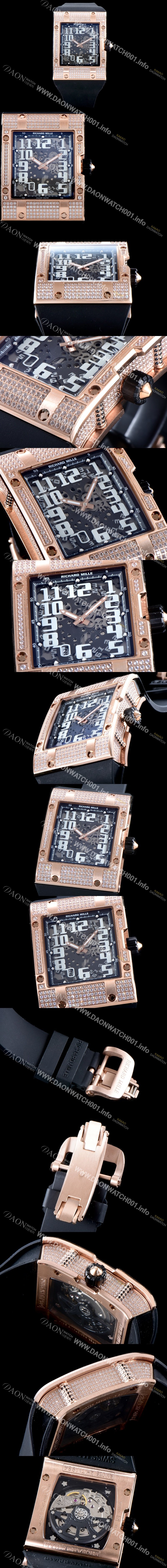 미러급 리차드밀레 남성용 최신버전 리차드밀 RM016 다이아몬드 엑스트라 플랫!! 수공 맞물림 형식의 쥬얼세팅 스켈레톤 다이얼 오토매틱 무브먼트 RIC0200 Ⅳ
