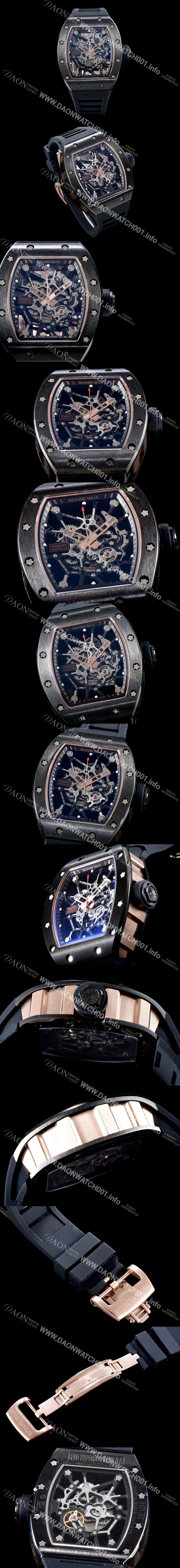 미러급 리차드밀레 남성용 리차드밀레 RM035 골드&세라믹 에디션!! KV 이너베젤 스켈레톤 다이얼 오토매틱 무브먼트 RIC0400 Ⅳ