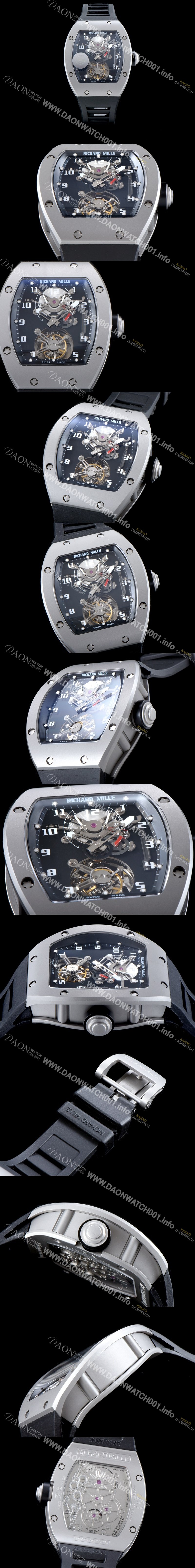 미러급 리차드밀레 남성용 최초의 모델 RM001 투르비용 컬렉션UP!! 새틴 폴리쉬드 블랙&스켈레톤 다이얼 아시안 투어빌론 탑재 무브먼트 RIC0402 Ⅳ