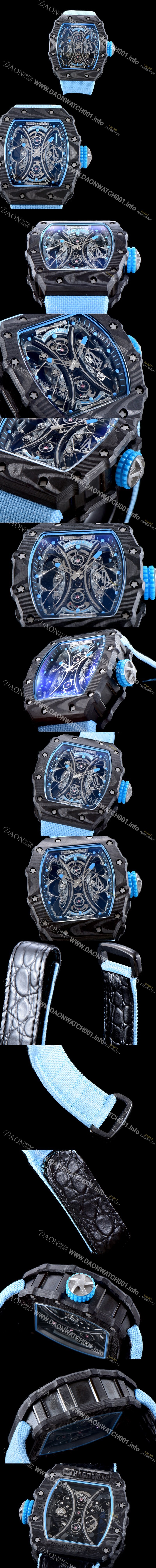 미러급 리차드밀레 남성용 뚜르비용 RM53-01 파블로 맥도너우 블랙 카본 TPT 스켈레톤 다이얼 오토매틱 무브먼트 ric0276 Ⅳ