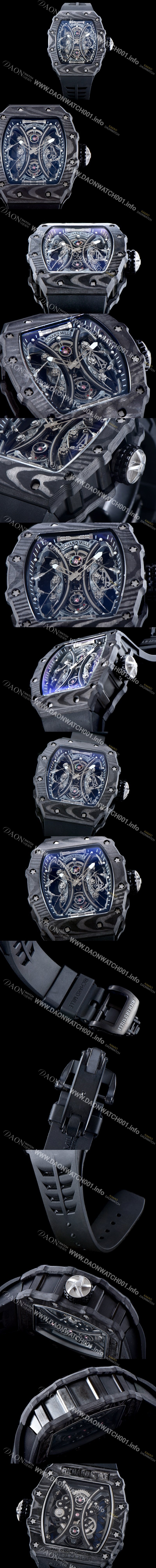 미러급 리차드밀레 남성용 뚜르비용 RM53-01 파블로 맥도너우 블랙 카본 TPT 스켈레톤 다이얼 오토매틱 무브먼트 RIC0400 Ⅳ