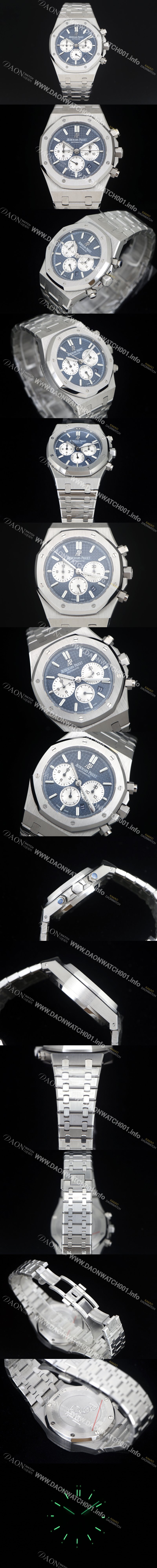 미러급 오데마피게 남성용 로얄오크 26331ST.OO.1220ST.01 블루 와플 다이얼 신형 ETA 7750B-2 오토매틱 무브먼트 AUD88423 Ⅳ