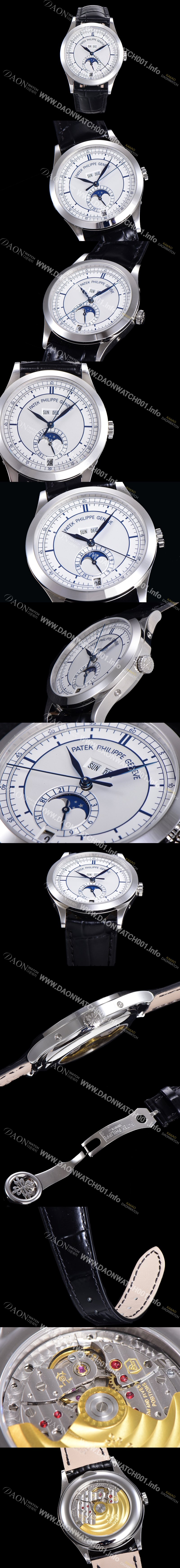 미러급 파텍필립 남성용 컴플리케이션 5396R 에뉴얼 캘린더 39MM UP!! 데이-데이트 문페이즈 화이트 다이얼 Cal.324 S C 오토매틱 무브먼트 PAT01142 Ⅳ