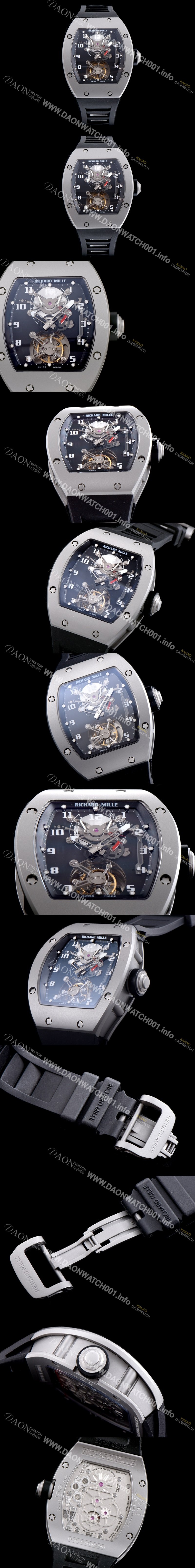 미러급 리차드밀레 남성용 RM001 새틴 폴리쉬드 스켈레톤 다이얼 아시안 투어빌론 탑재 무브먼트 RIC0420 Ⅳ