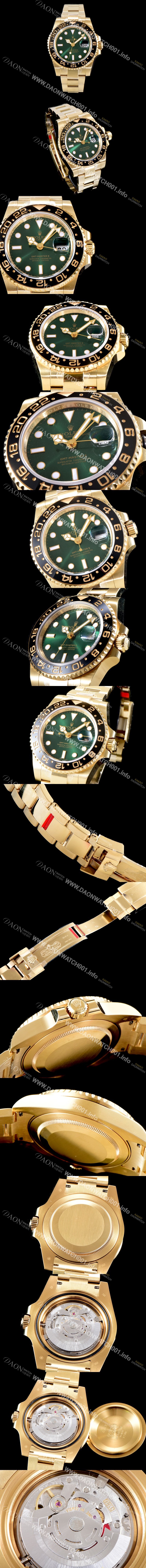 미러급 로렉스 남성용 지엠티 마스터II 116718-LN-78208 BEST 모델 신형버젼 고급스러운 18K 옐로우골드 케이스 세라믹 베젤 썬더스트 그린 다이얼 오이스터 브레이슬릿 오토매틱 무브먼트 ROL0501 Ⅳ