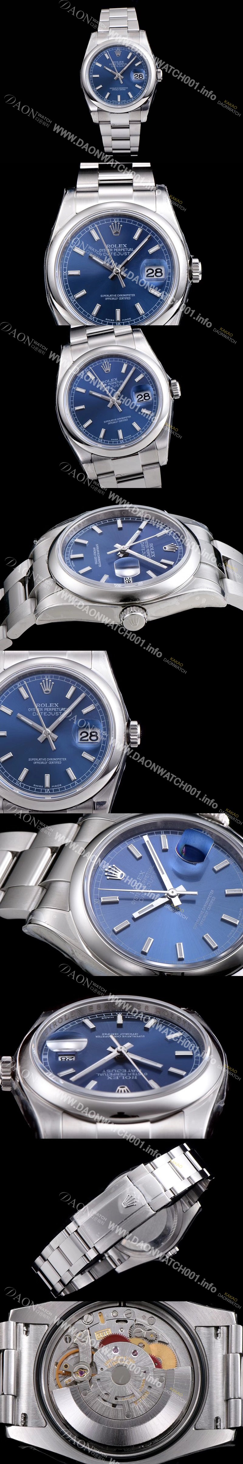 미러급 로렉스 남성용 VIP 타입!!데이져스트116200-72600업그레이드 모델 블루다이얼 야광 스틱 인덱스 오토매틱 무브먼 ROL0342 Ⅳ