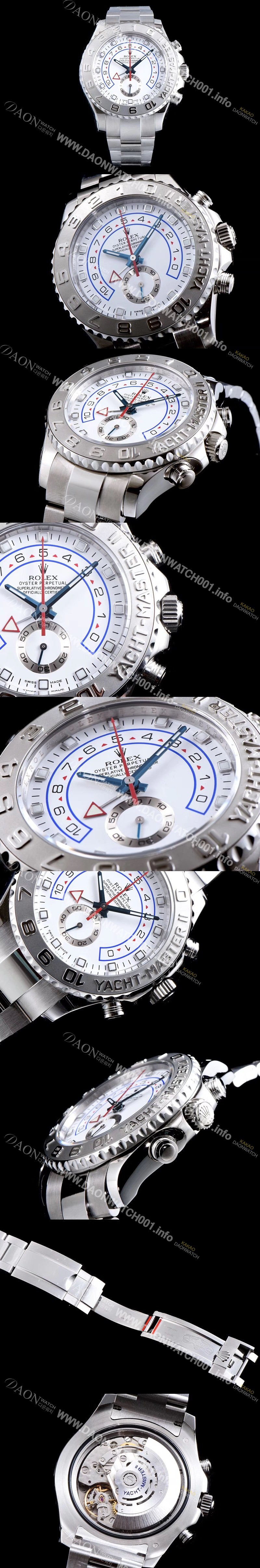 미러급 로렉스 남성용 업그레이드!!! 요트마스터II 플래티넘116689 크로노그래프 18K화이트골드 ETA-7750 오토매틱 무브먼트 ROL1020 Ⅳ