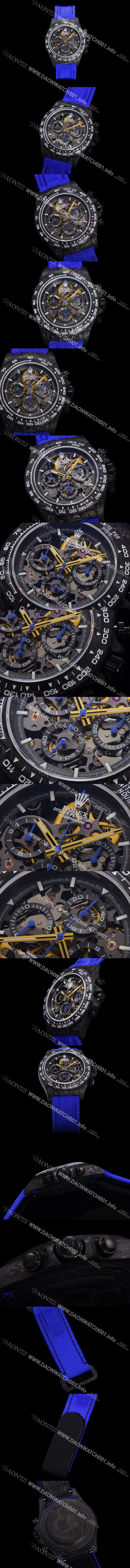 미러급 로렉스남성용 데이토나 포지드카본 40mm 크로노그래프 오토매틱 Cal.4130 무브먼트 스켈레톤 다이얼 rol5369 Ⅳ