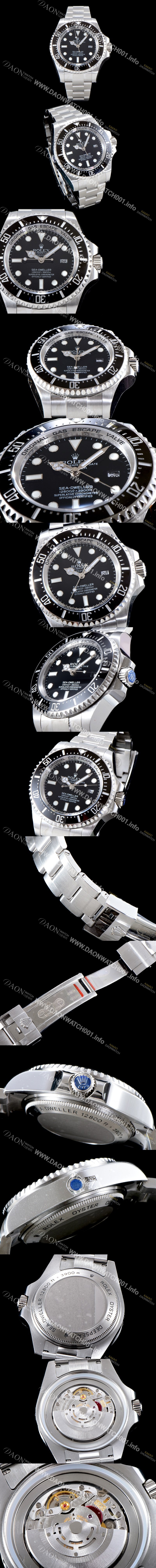 미러급 로렉스 남성용 업그레이드! 딥씨 116660 씨드월러 블랙 다이얼 세라믹 베젤 오토매틱 3135무브먼트 ROL0123 Ⅳ