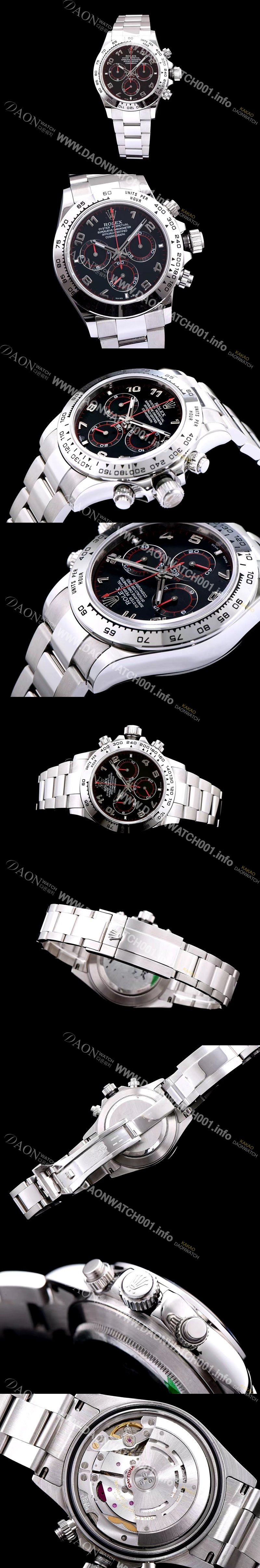 미러급 로렉스 남성용 데이토나 블랙 다이얼 오토매틱 무브먼트 ROL0131 Ⅳ