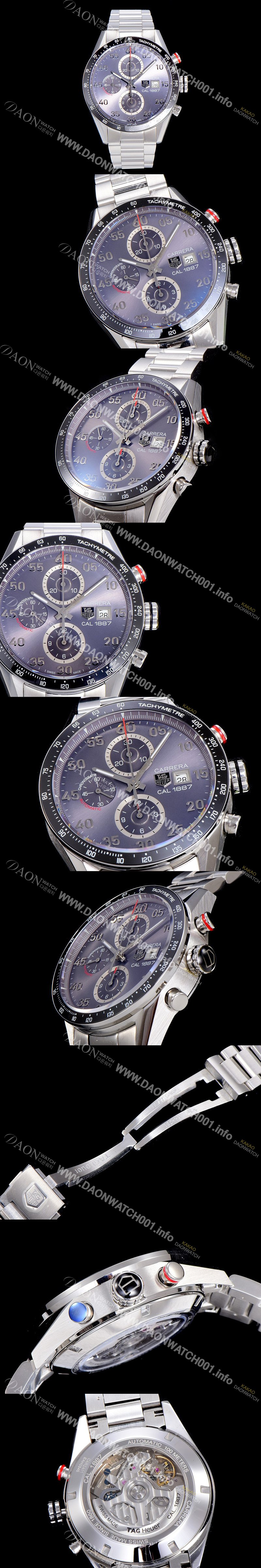 미러급 태그호이어 남성용 까레라 크로노그래프 그레이 다이얼 ETA-7750 오토매틱 무브먼트 TAG0200 Ⅳ