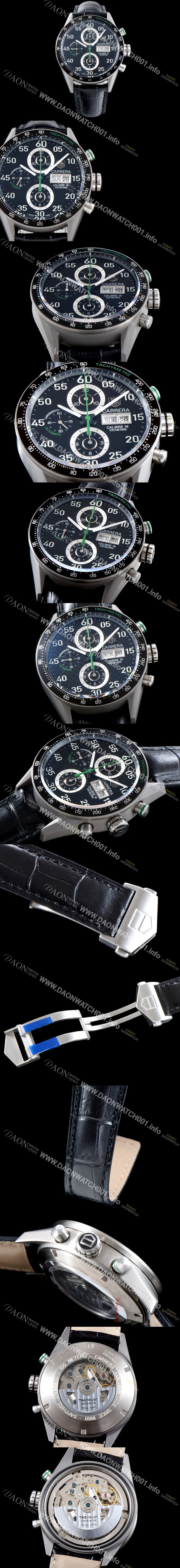 미러급 태그호이어 남성용 NEW 까레라 CV2A1R.FC6235 칼리버16 데이-데이트 크로노그래프 블랙 카본 다이얼 오토매틱 무브먼트 TAG0104 Ⅳ