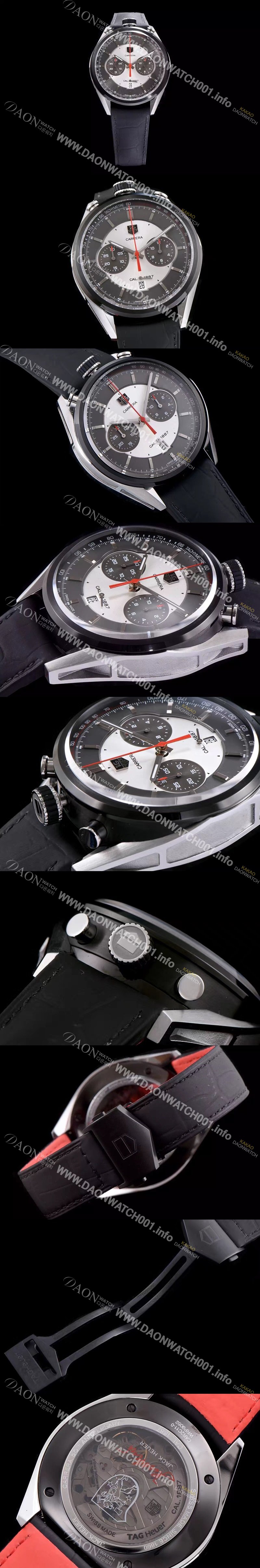 미러급 태그호이어 남성용 까레라 43mm 블랙 다이얼 TAG0212 Ⅳ